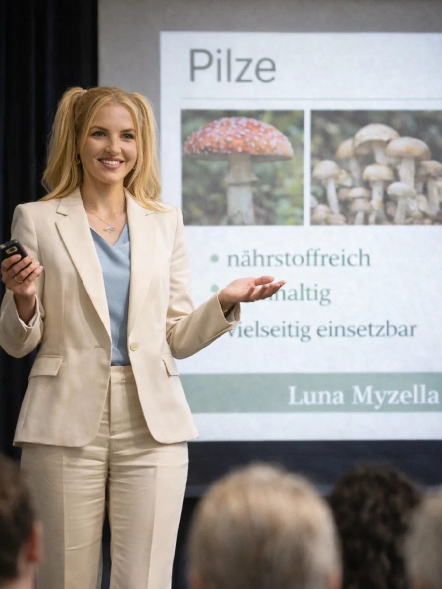 Luna hält Vortrag zur Pilzkunde